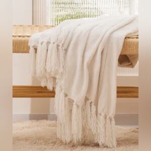 Pier 1 Cream Throw Blanket